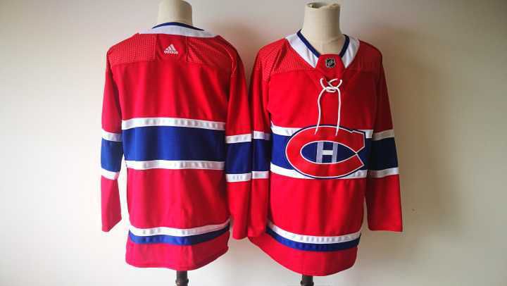 Men Montreal Canadiens Blank Red Hockey Stitched Adidas NHL Jerseys